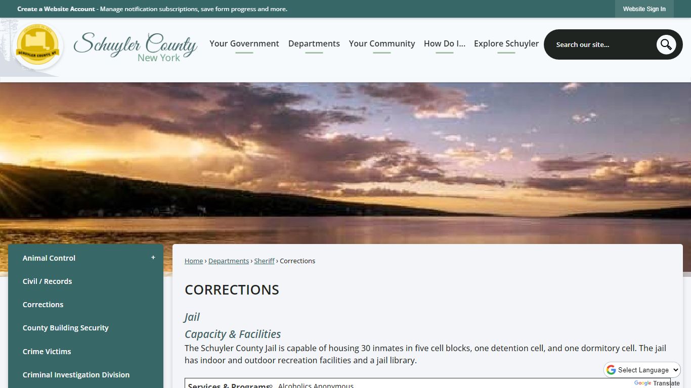 Corrections | Schuyler County, NY - Official Website