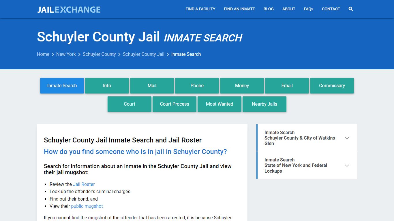 Inmate Search: Roster & Mugshots - Schuyler County Jail, NY