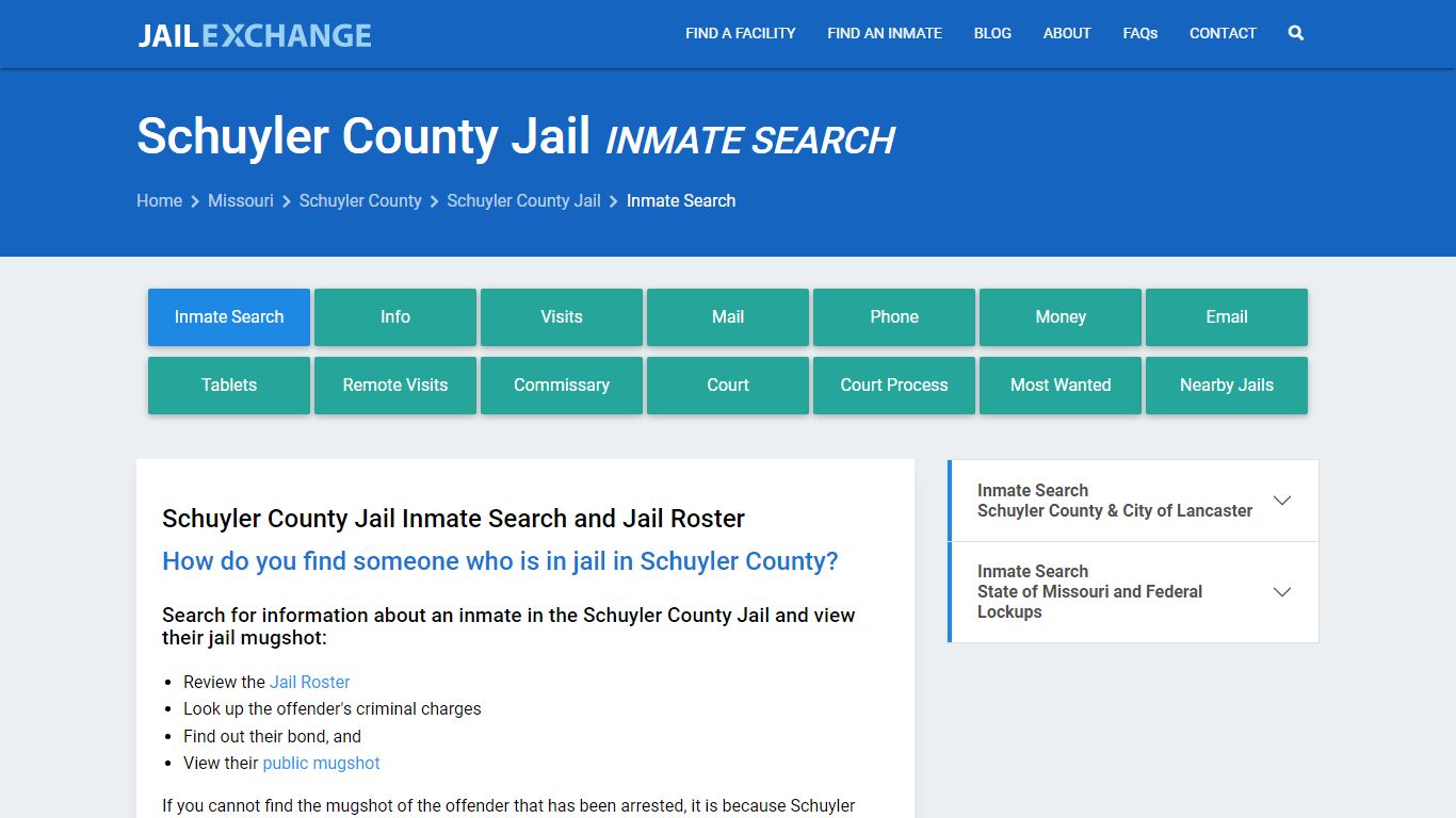 Inmate Search: Roster & Mugshots - Schuyler County Jail, MO